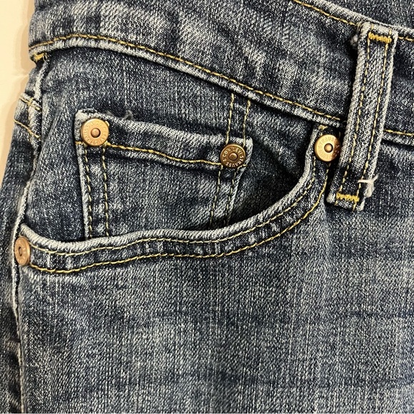 Levi's Womens Jeans 529 Curvy Boot Cut Denim Blue Whiskering Dark Wash Size 10 - Picture 3 of 11